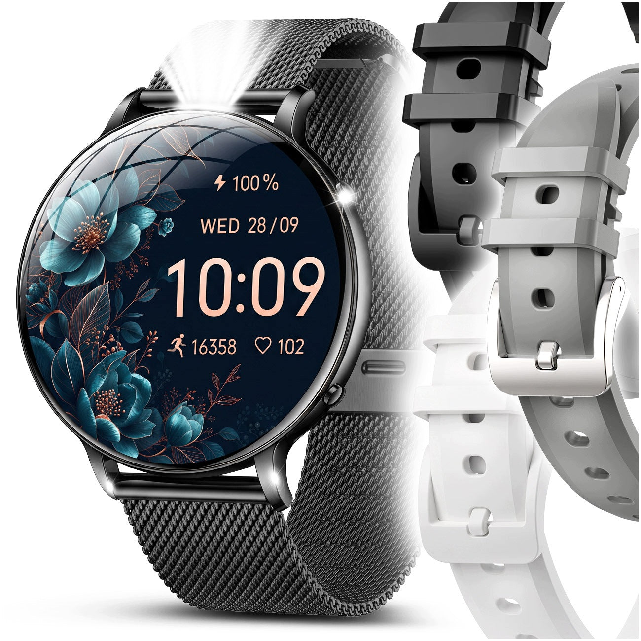 SMARTWATCH WOMEN'S WATCH WATERPROOF PRESSURE TALK MENU PL - 4 STRIPES