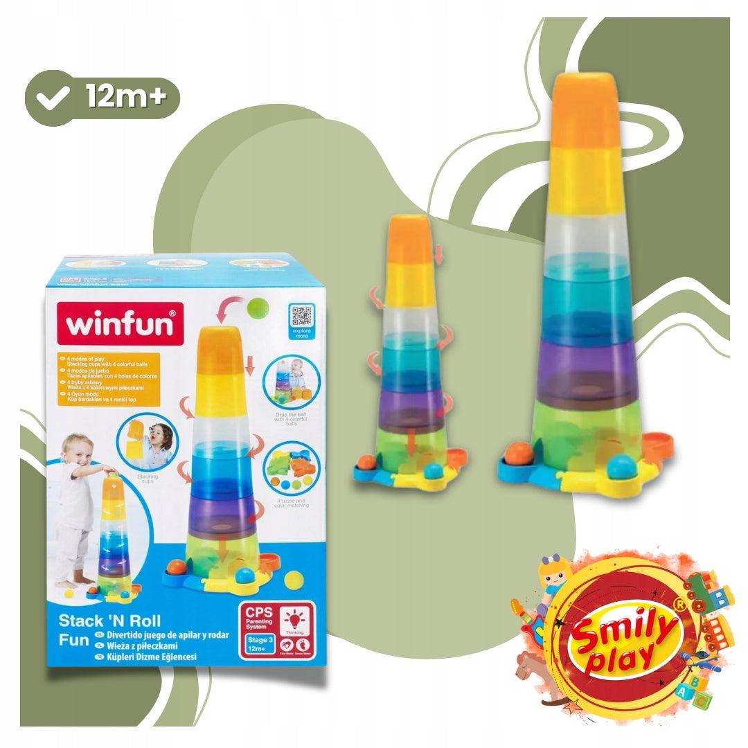 SMILY PLAY Tower with Balls Sensory Pyramid Sorter For Children 65 cm Manufacturer code zabawka edukacyjna kreatywna rozwój dziecka
