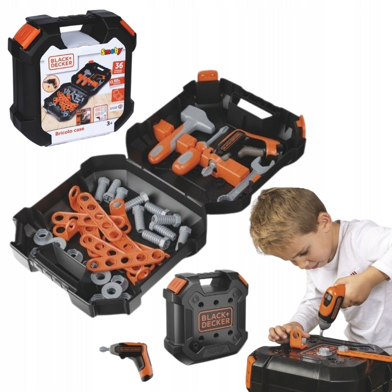 SMOBY BLACK & DECKER TOY SET SUITCASE WITH TOOLS FOR CHILDREN 3+