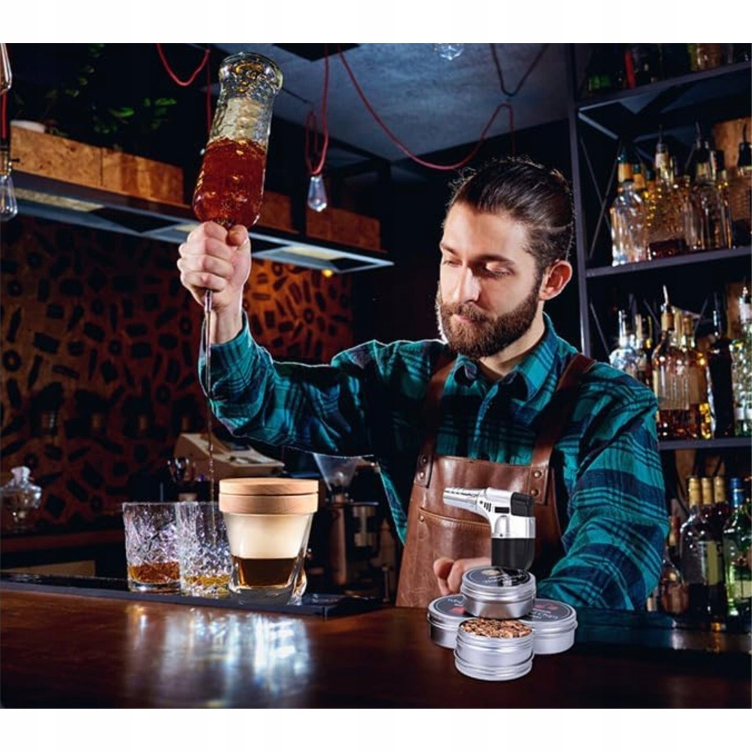 SMOKING SET WHISKEY SMOKER GADGET GIFT FOR BOYFRIEND MAN 8IN1 Manufacturer no brand