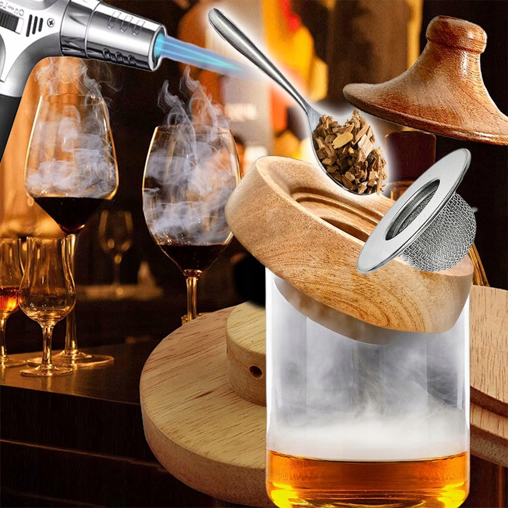 SMOKING SET WHISKEY SMOKER WOOD GIFT FOR BOYFRIEND PORTABLE Manufacturer no brand