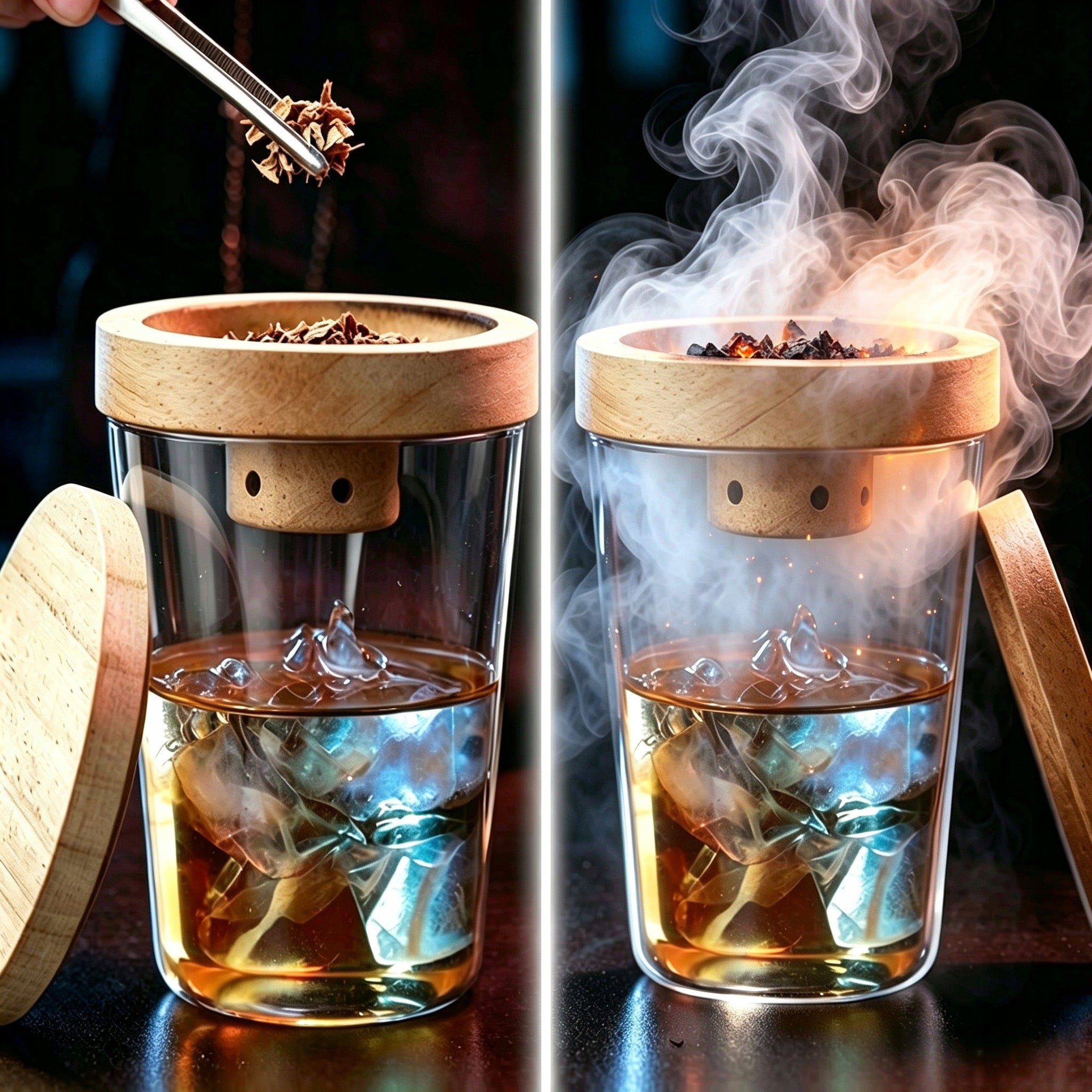 SMOKING SET WHISKEY SMOKER WOOD GIFT FOR DAD AND BOYFRIEND Manufacturer no brand