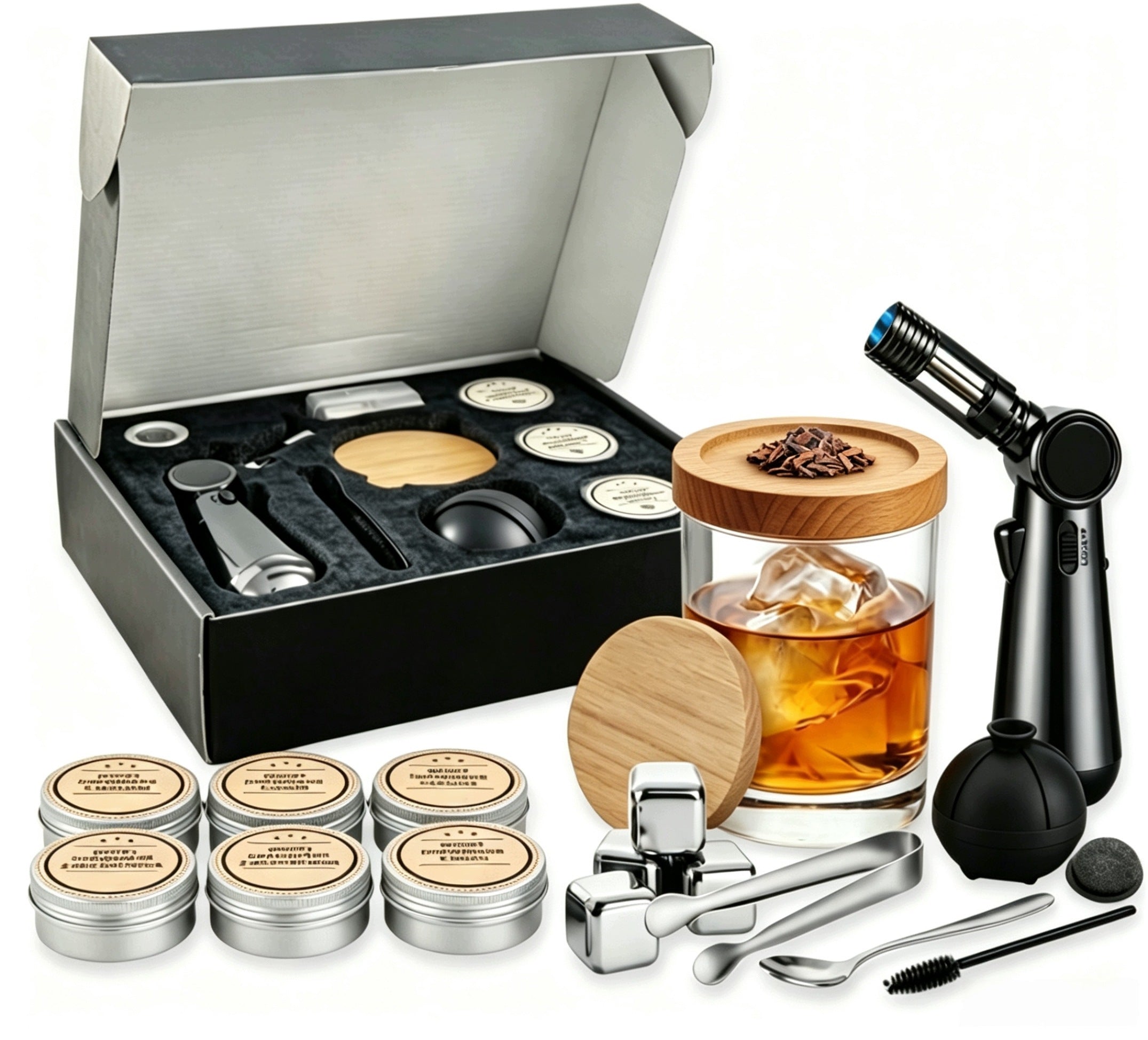 SMOKING SET WHISKY SMOKER BIRTHDAY GIFT FOR MAN + BURNER