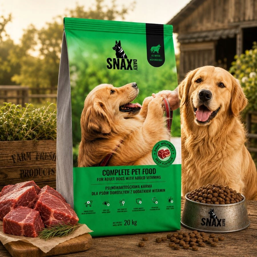 SNAX DAILY COMPLETE food for adult dogs BEEF 20 kg Product weight 20 kg