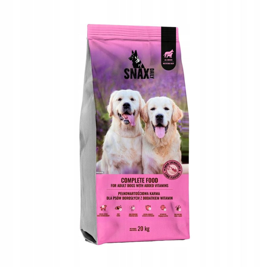 SNAX DAILY Complete Dry Dog Food LAMB with Vitamins 20kg Brand SNAX DAILY