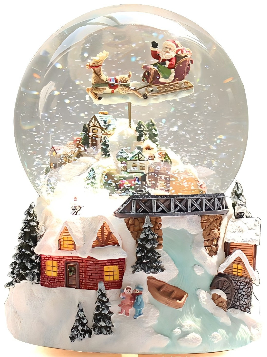 SNOW BALL WITH SANTA CLAUS CHRISTMAS MUSIC BOX LED WITH ROTATING TRAIN Manufacturer code 015