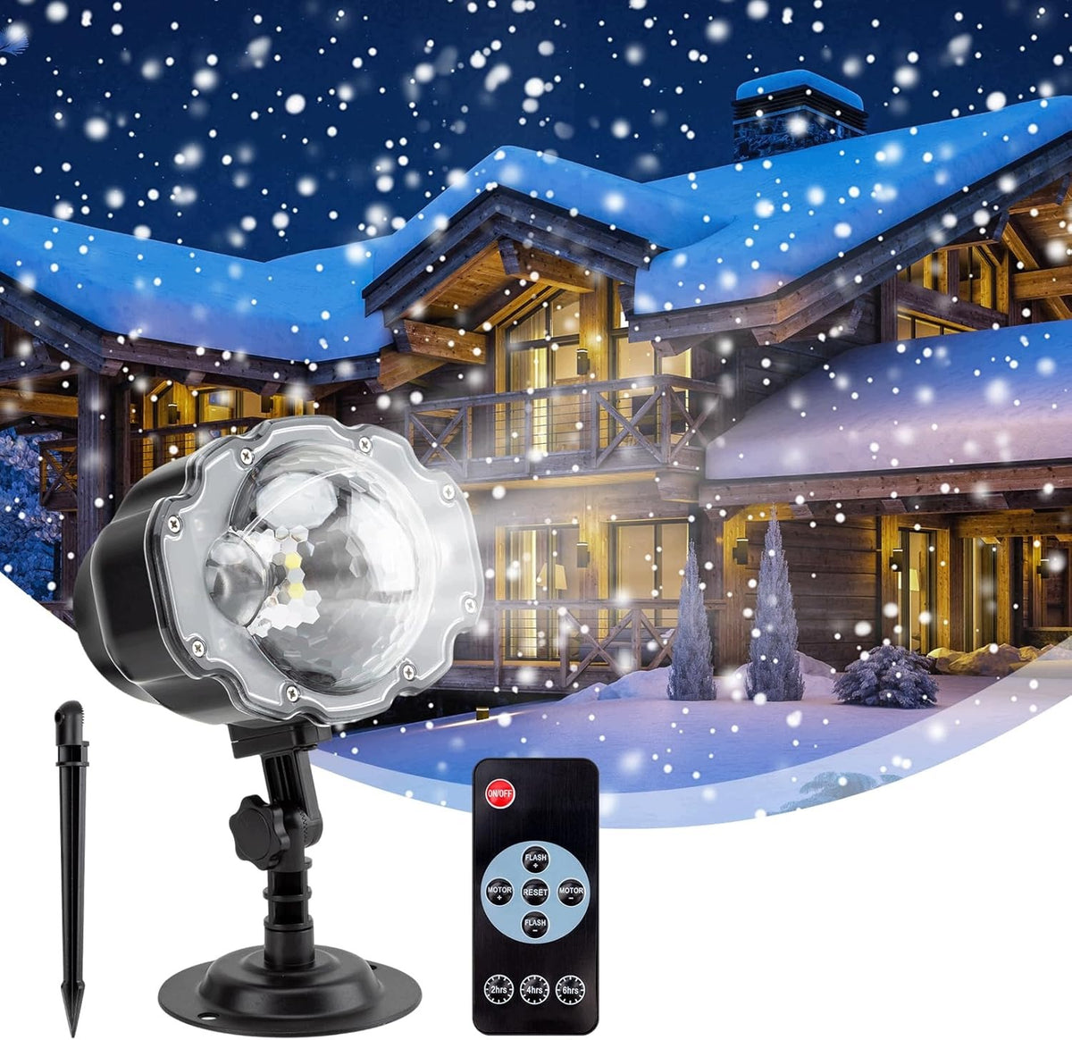 SNOWFLAKE PROJECTOR LED DISPLAY CHRISTMAS DECORATION 180 Manufacturer code Śnieg PROJEKTOR BIAŁYCH PŁATKÓW ŚNIEGU