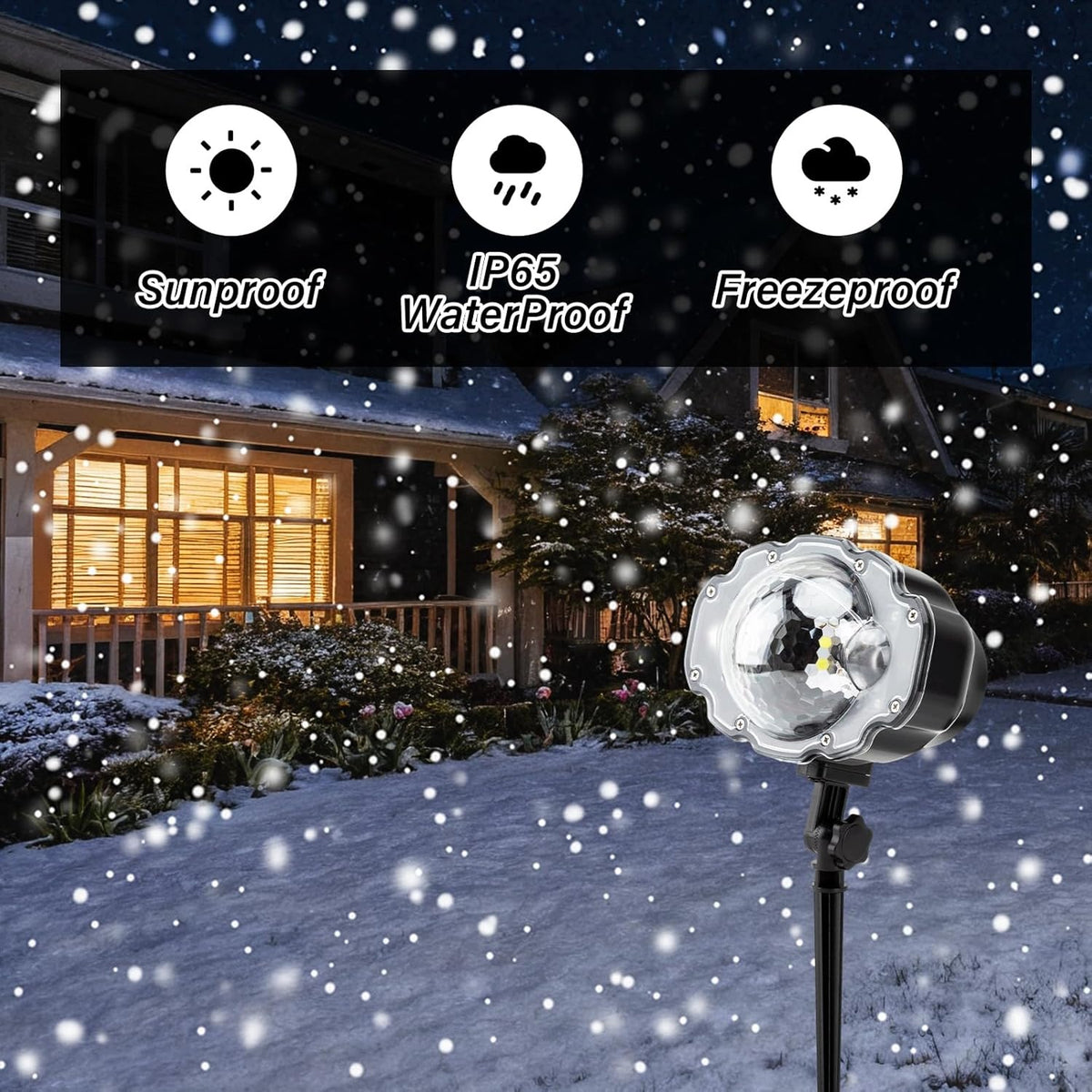 SNOWFLAKE PROJECTOR LED DISPLAY CHRISTMAS DECORATION 180 Packaging status original