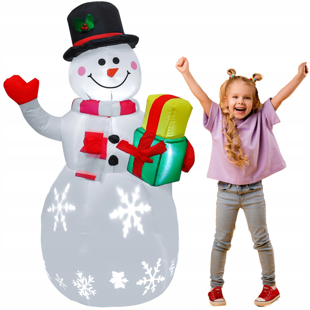 SNOWMAN Inflatable GLOWING LARGE Pumped LED 152cm Blower JUMIhome Brand Jumi