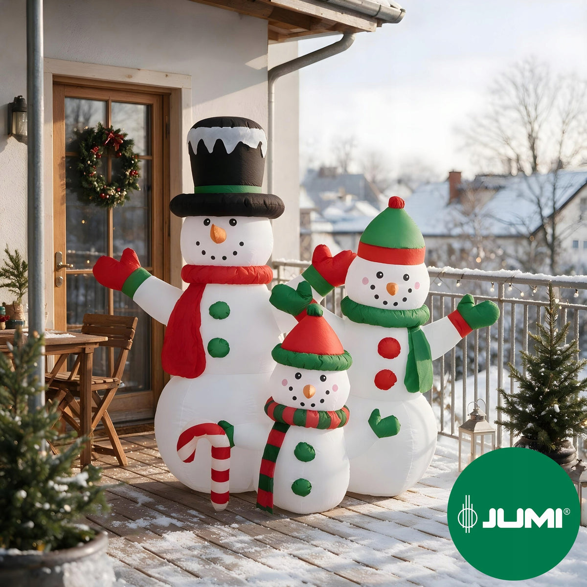 SNOWMAN Inflatable GLOWING LARGE Pumped LED 153cm Blower JUMIhome Brand Jumi
