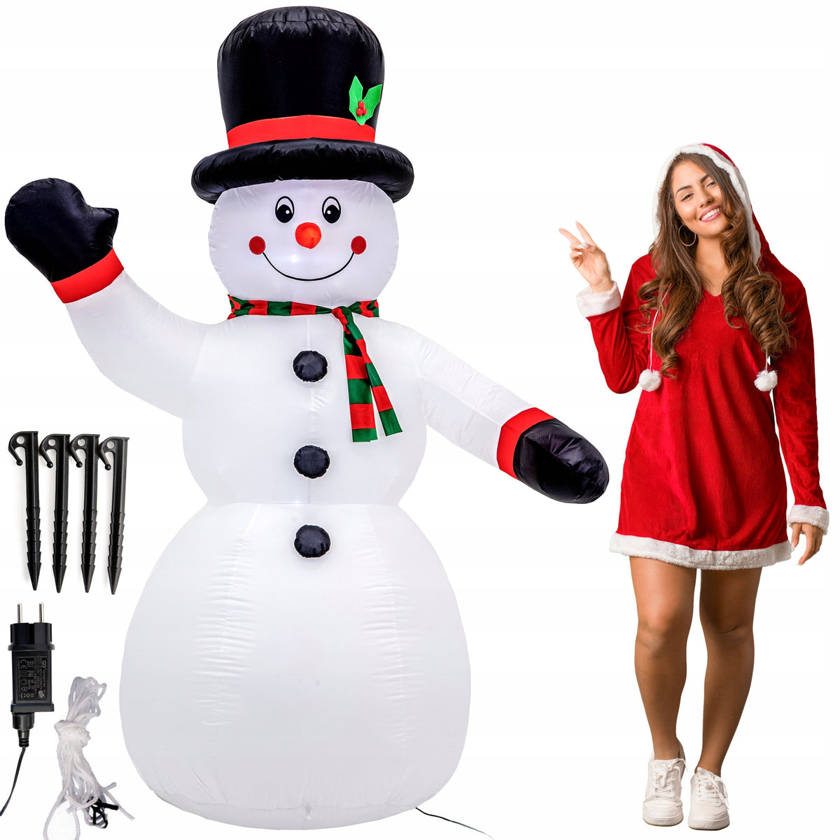 SNOWMAN Inflatable GLOWING LARGE Pumped LED 195cm Blower JUMIhome