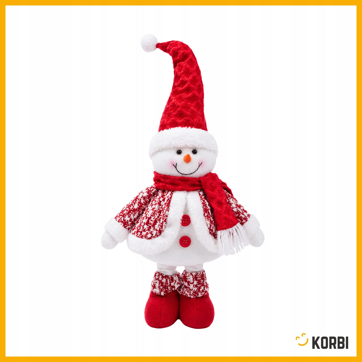 SNOWMAN ON TELESCOPIC LEGS CHRISTMAS GNOME LARGE 60CM WZ6 Manufacturer code Korbi BAŁWANEK TELESKOPOWE NOGI GNOM OZDOBA