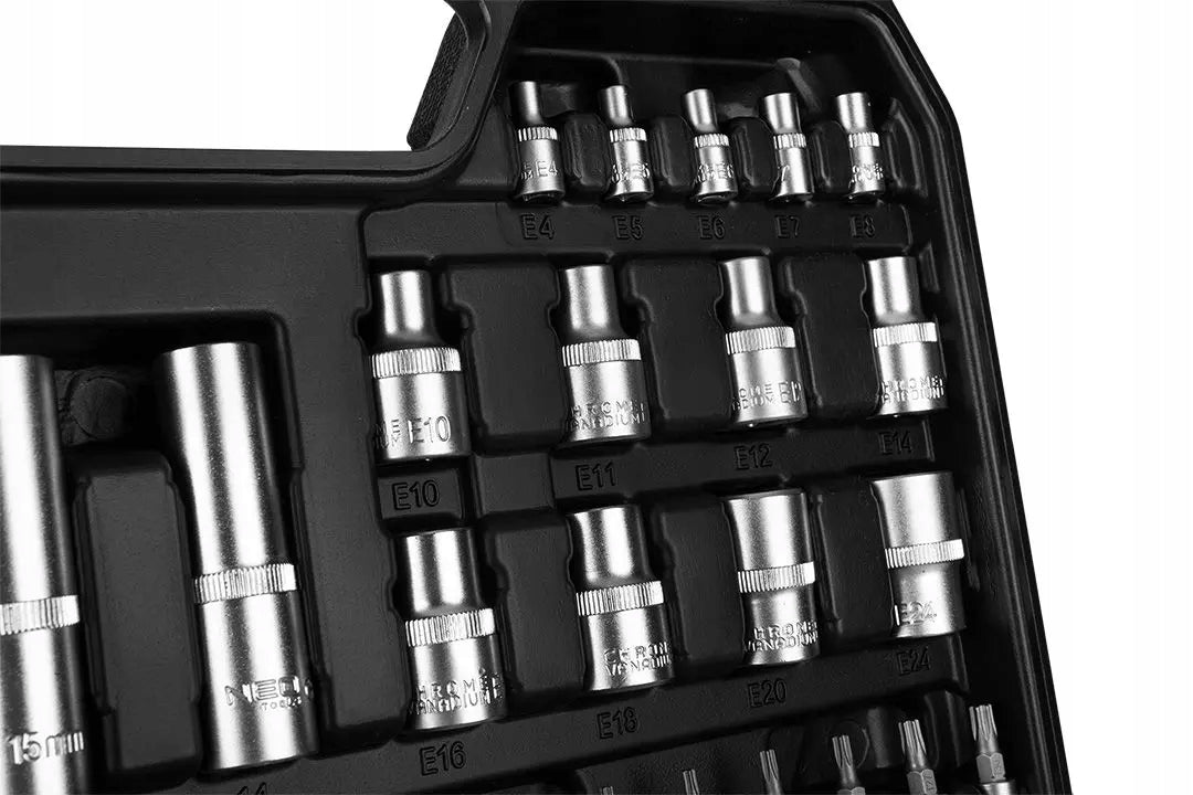 SOCKET WRENCH SET 1/2", 1/4", 110 PCS, SATIN 10-211 NEO TOOLS Manufacturer code 10-211