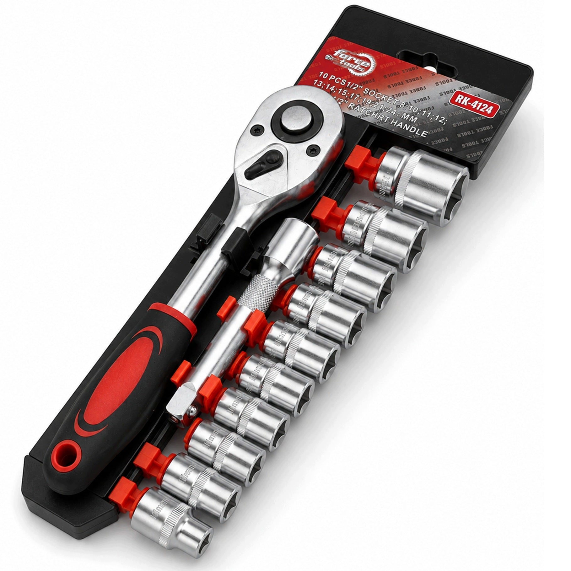 SOCKET WRENCH SET 1/2" RATCHET + CAP EXTENSION 8-24mm 12 EL