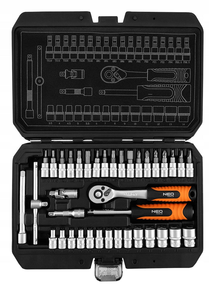 SOCKET WRENCH SET 1/4" 38 PCS SATIN 10-232 NEO TOOLS Manufacturer code 10-232