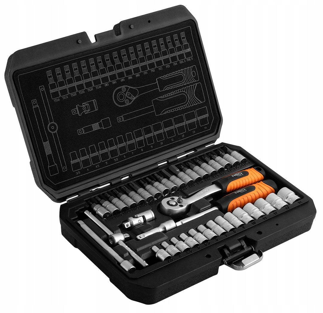 SOCKET WRENCH SET 1/4" 38 PCS SATIN 10-232 NEO TOOLS