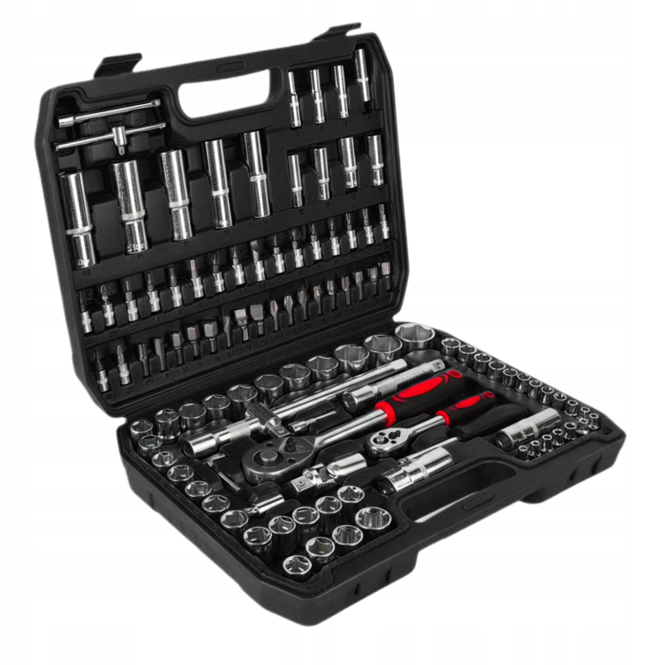 SOCKET WRENCH SET 108 ELEMENTS 1/2" 1/4" BITS TOOL CASE Brand TORAX