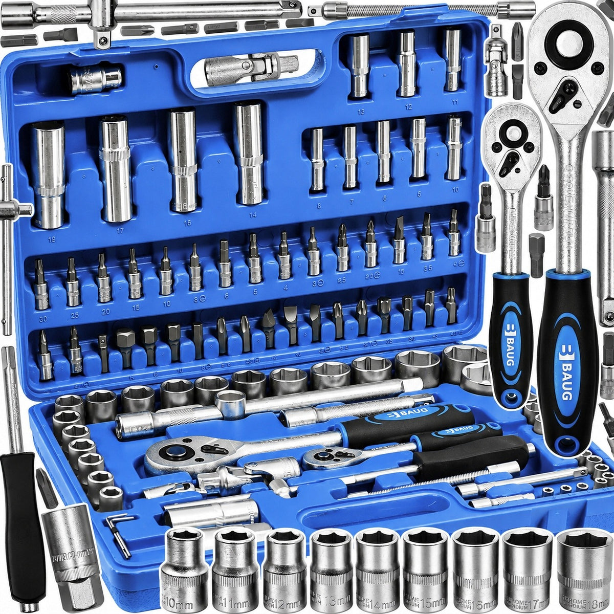 SOCKET WRENCHES 94 SET OF SOCKET WRENCHES TOOLS BITS TORX 2 RATCHETS
