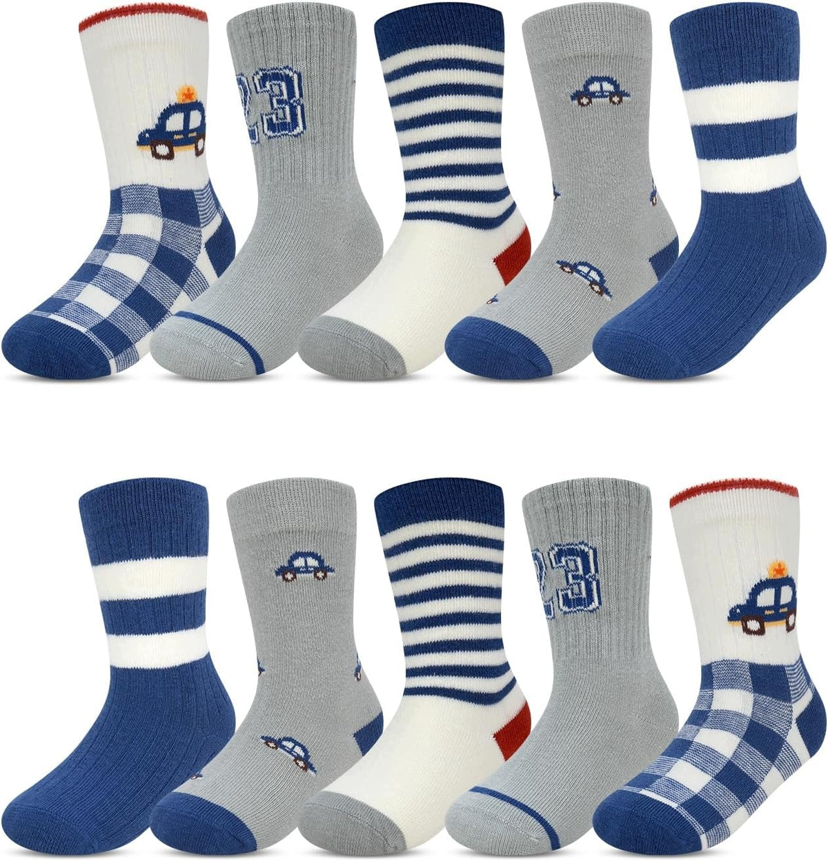 SOCKS 10 PAIRS FUN COTTON CHILDREN'S FUNNY PATTERNS COMFORTABLE