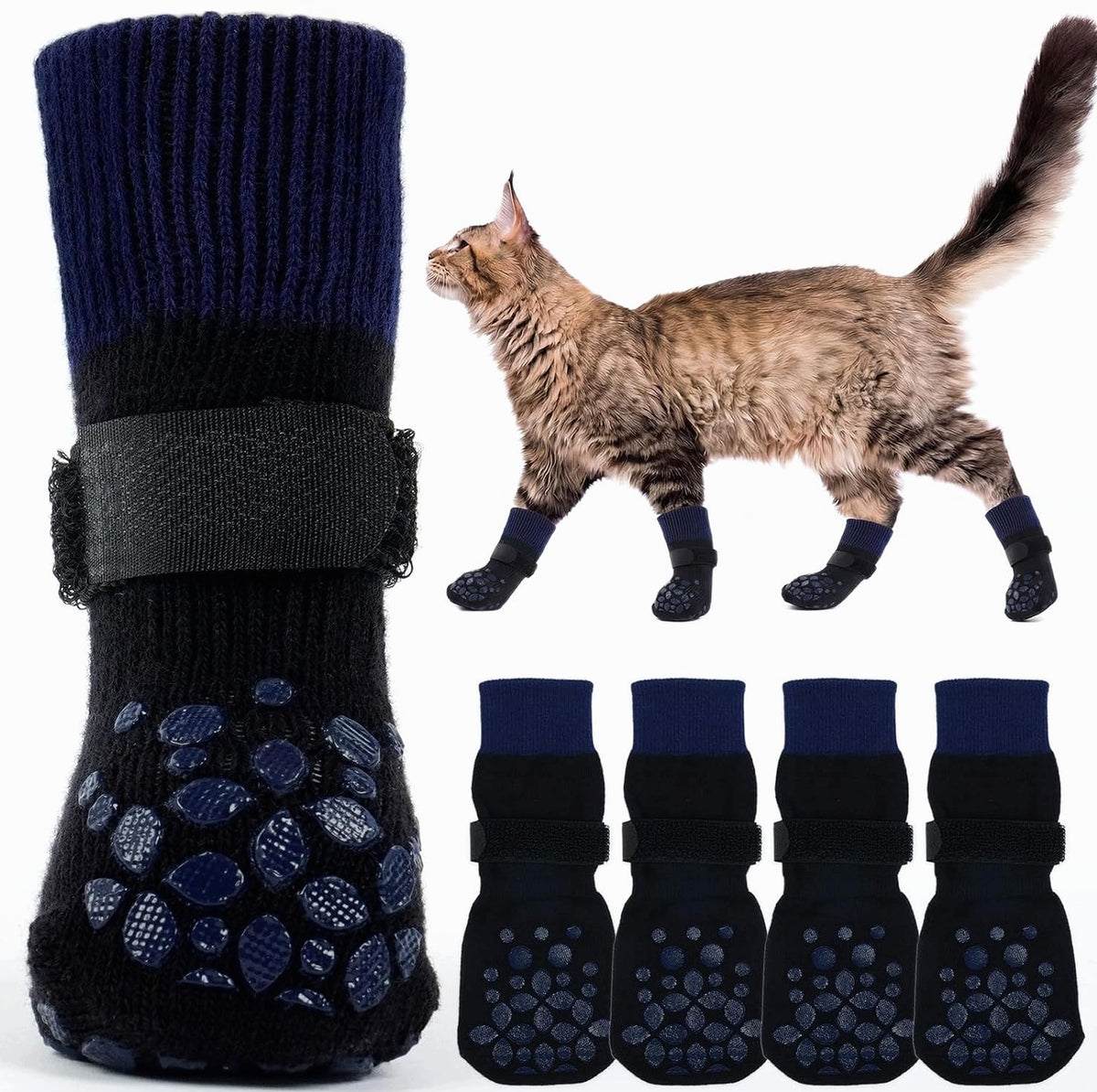 SOCKS 2XS NON-SLIP CAT STOPPERS PAW PROTECTORS SOFT