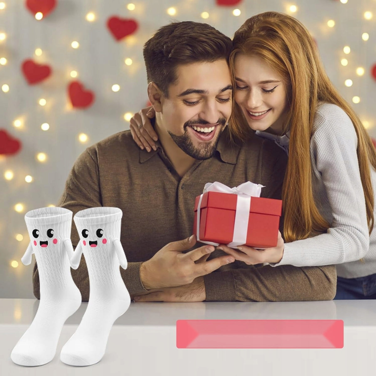 SOCKS 3 PAIRS WHITE COTTON MAGNETIC HANDS UNISEX FUN ADULTS Manufacturer code 5908107716693