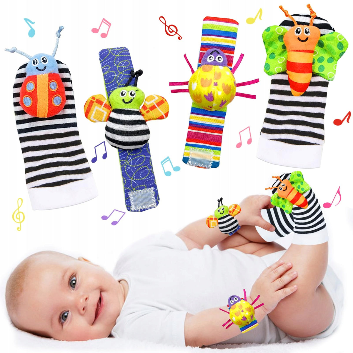 SOCKS 3D RATTLE HANDLE BANDS 4 PIECES