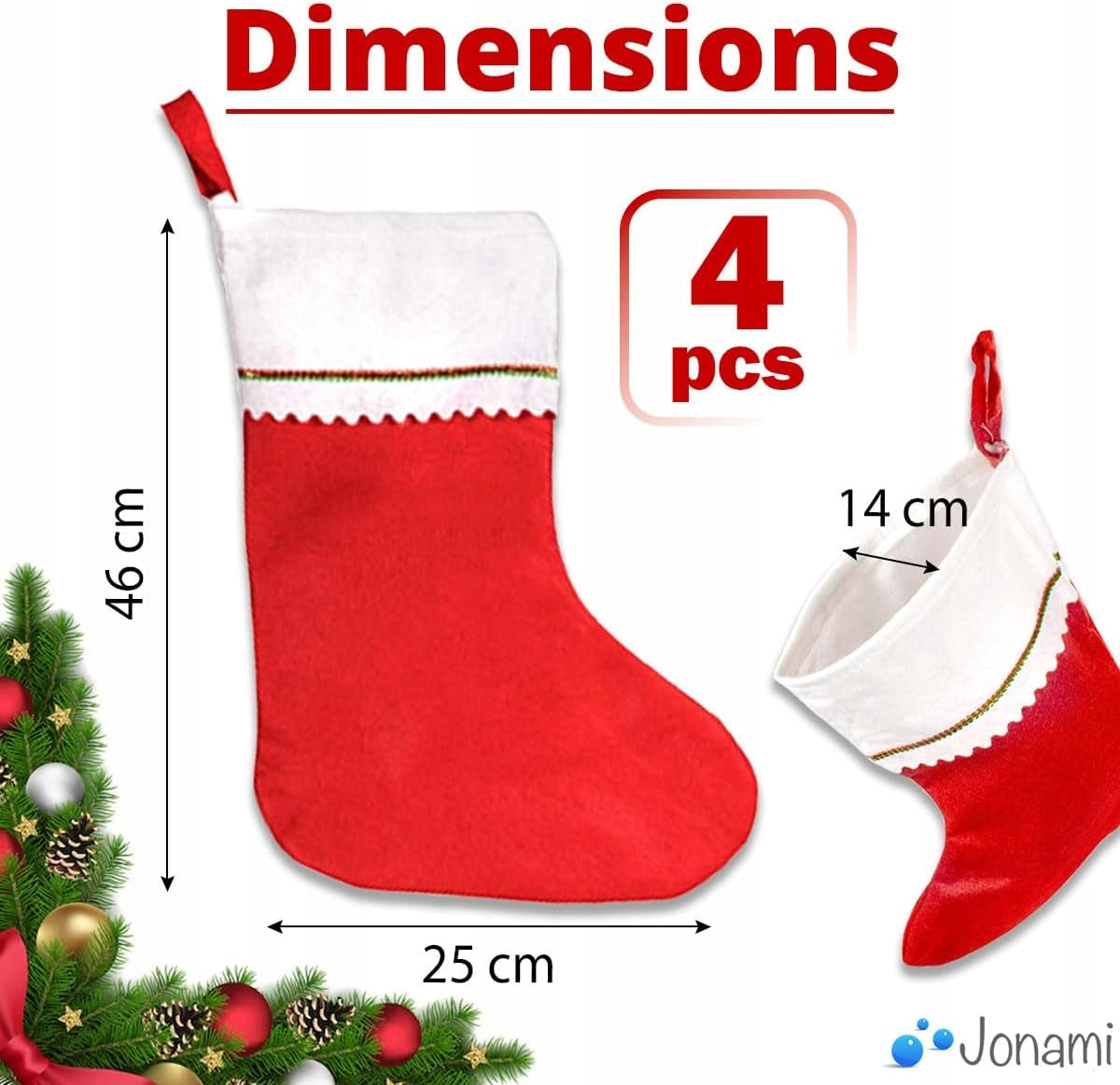 SOCKS 4 PIECES CHRISTMAS LARGE DECORATIVE HANGING FILLINGS GIFTS Brand no brand