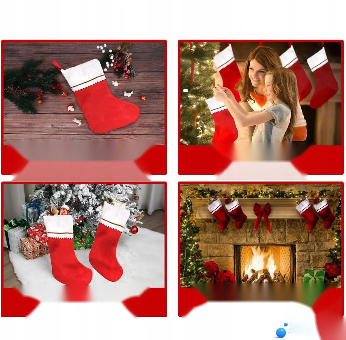 SOCKS 4 PIECES CHRISTMAS LARGE DECORATIVE HANGING FILLINGS GIFTS Manufacturer code 5060775802471