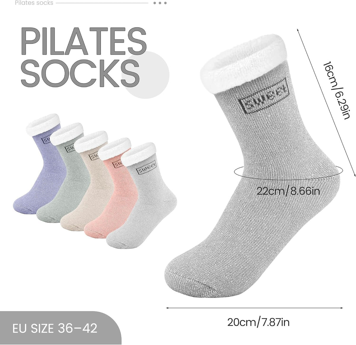 SOCKS 5 PAIRS THICK WARM FLUFFY WOMEN'S WINTER UNIFORM PATTERN Brand no brand