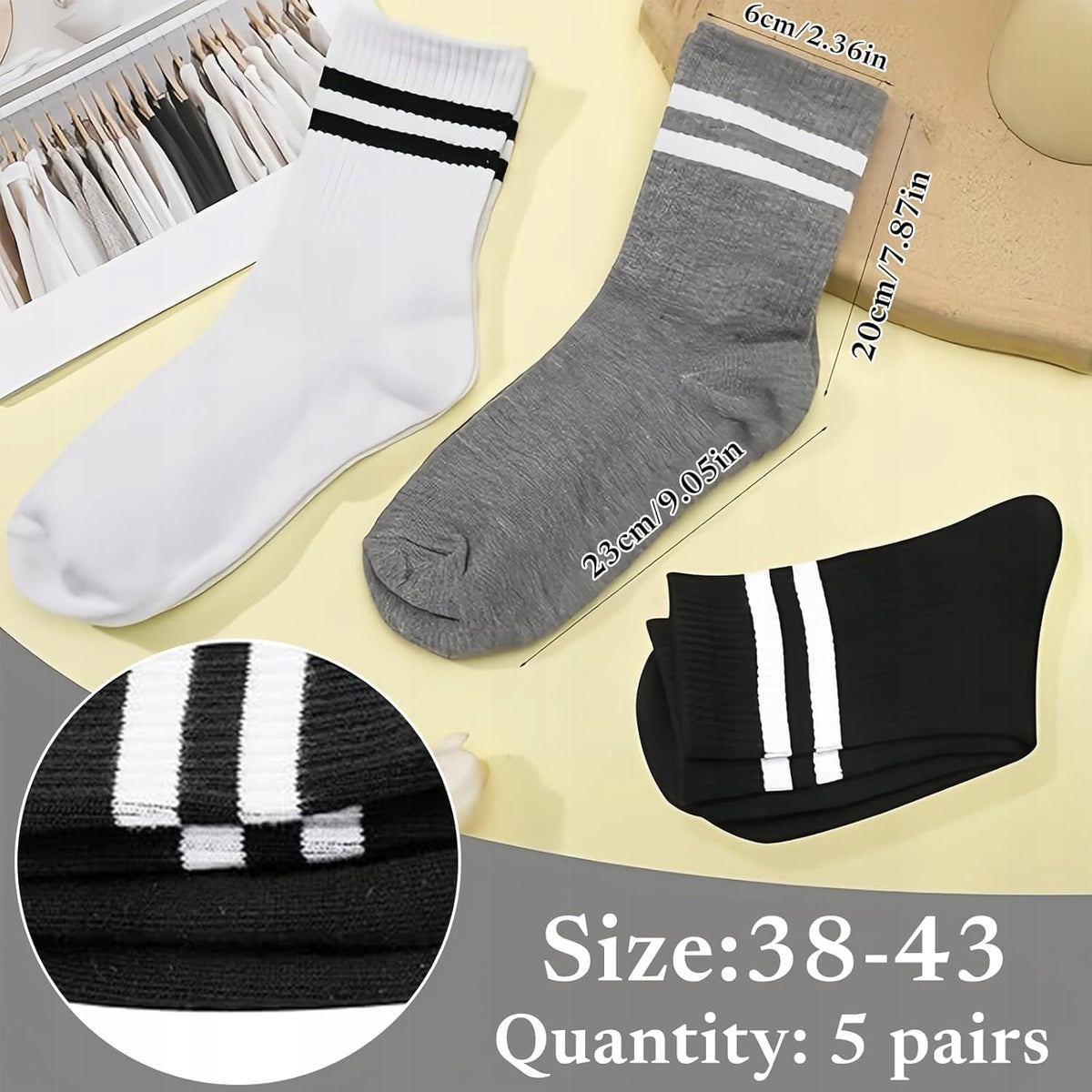 SOCKS 5 PAIRS WOMEN'S SPORTS MEN'S STRAP RUNNING TENNIS COMFORTABLE Brand no brand