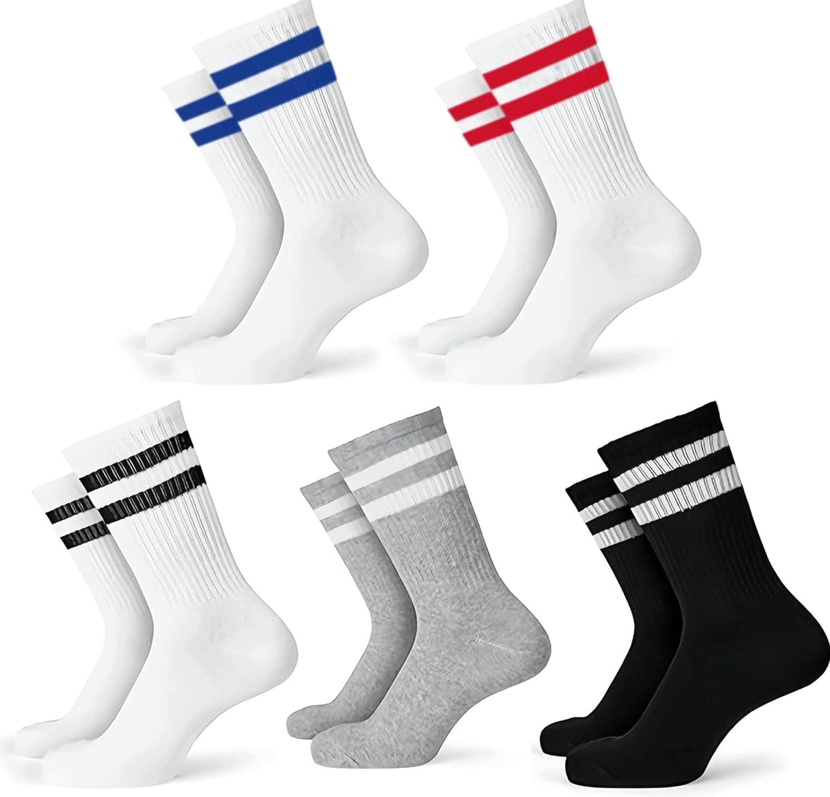 SOCKS 5 PAIRS WOMEN'S SPORTS MEN'S STRAP RUNNING TENNIS COMFORTABLE