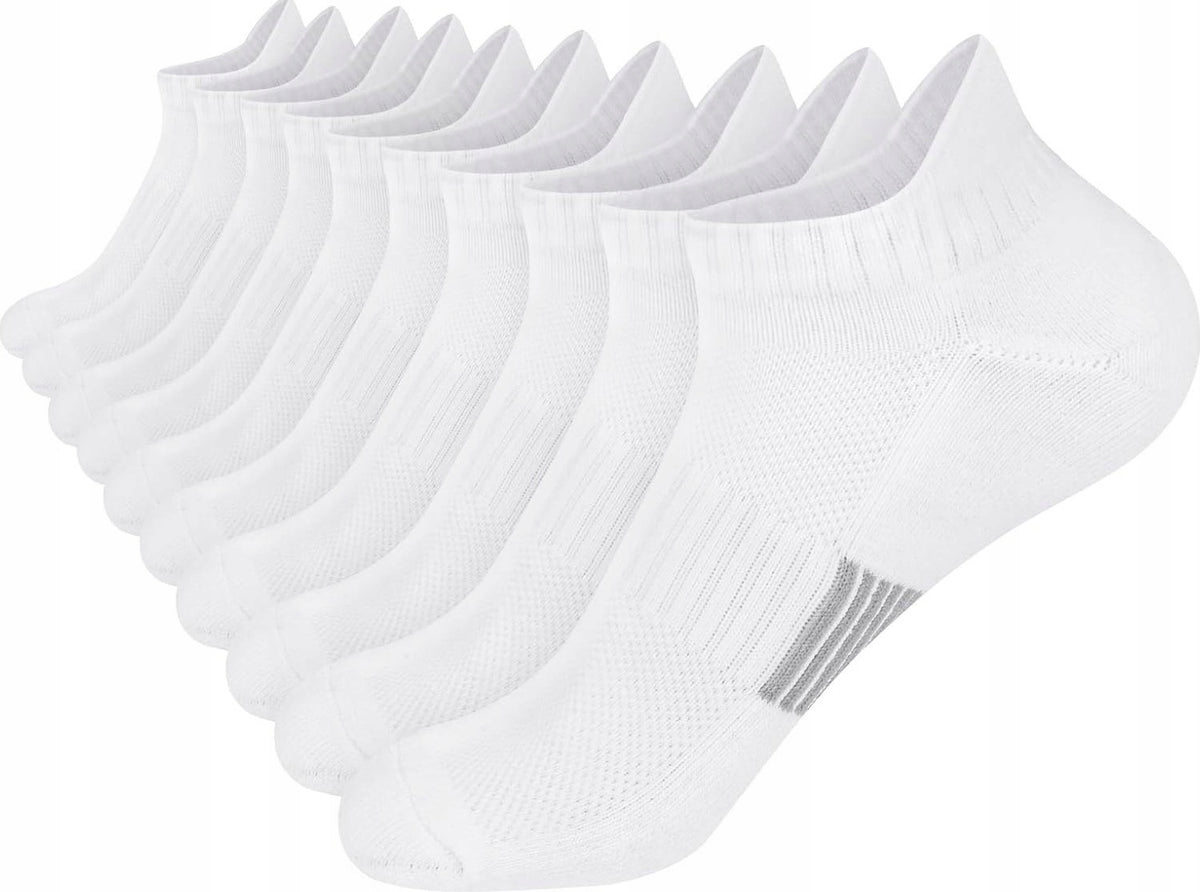 SOCKS 5 PIECES WHITE BREATHABLE COTTON SPORTS SET