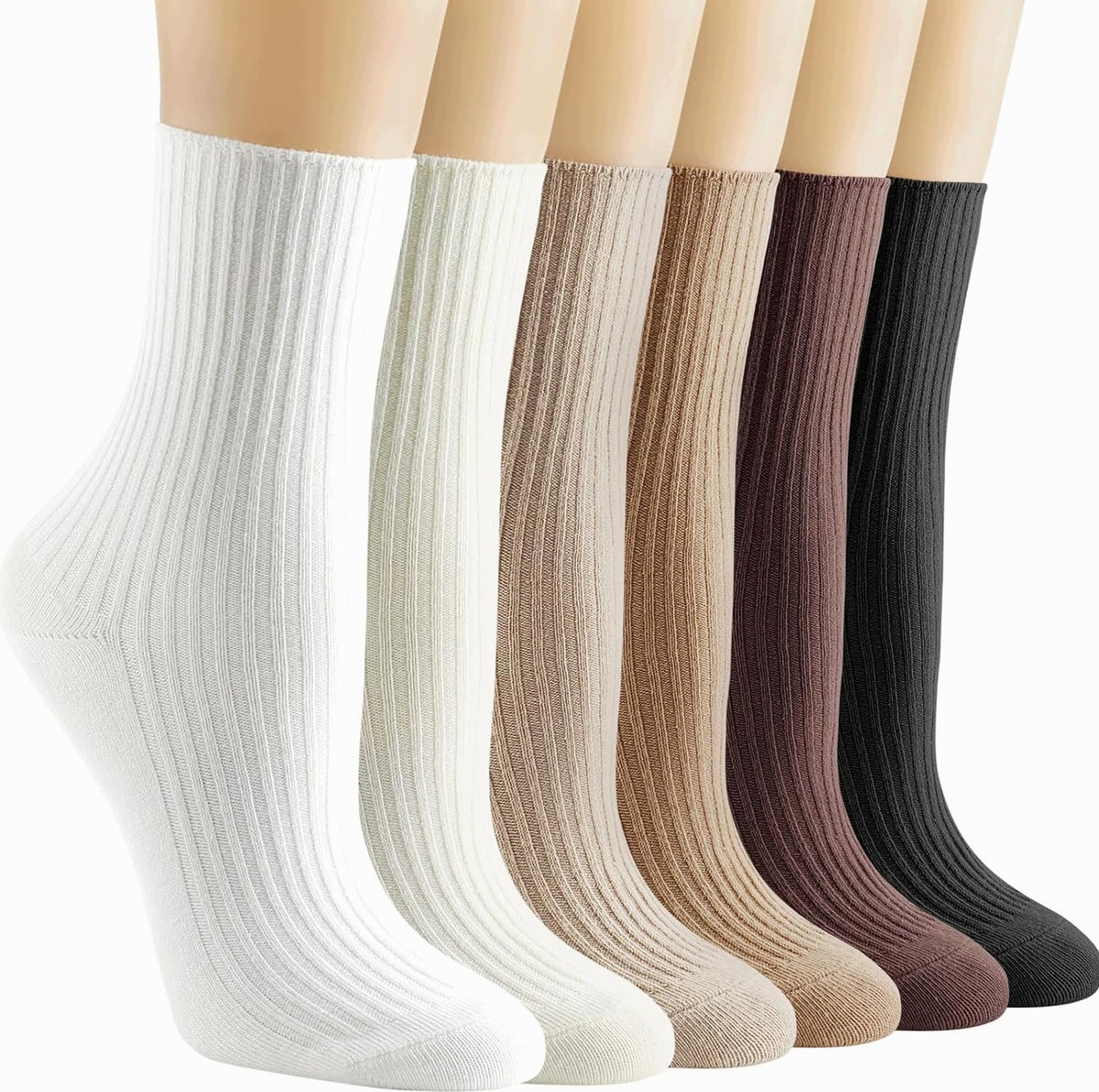 SOCKS 6 PAIRS WOMEN'S KITTENS RUFFLES SOFT BREATHABLE COTTON FABRIC