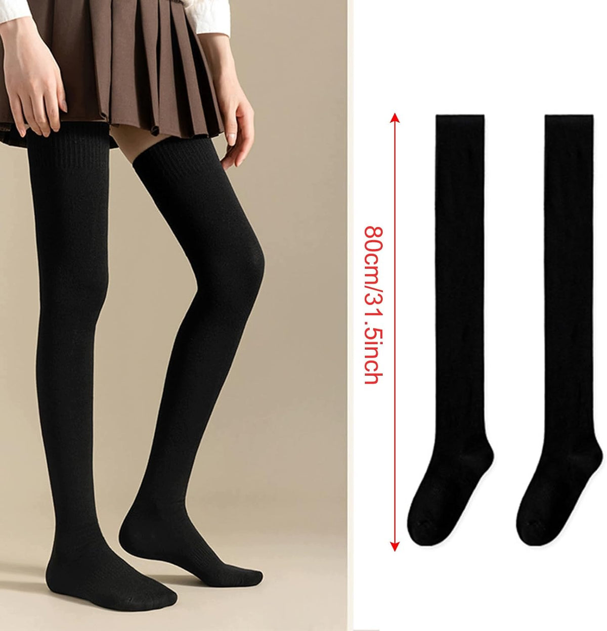 SOCKS 80CM WOMEN'S THICK WARM WINTER KNEE HIGH SOCKS Brand no brand