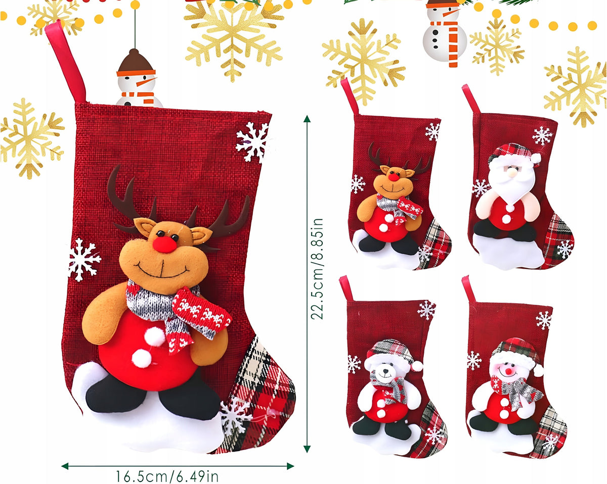 SOCKS FOR CHRISTMAS GIFTS FIREPLACE 4 PCS CHRISTMAS TREE SANTA CLAUS DECORATIONS Manufacturer code S1657