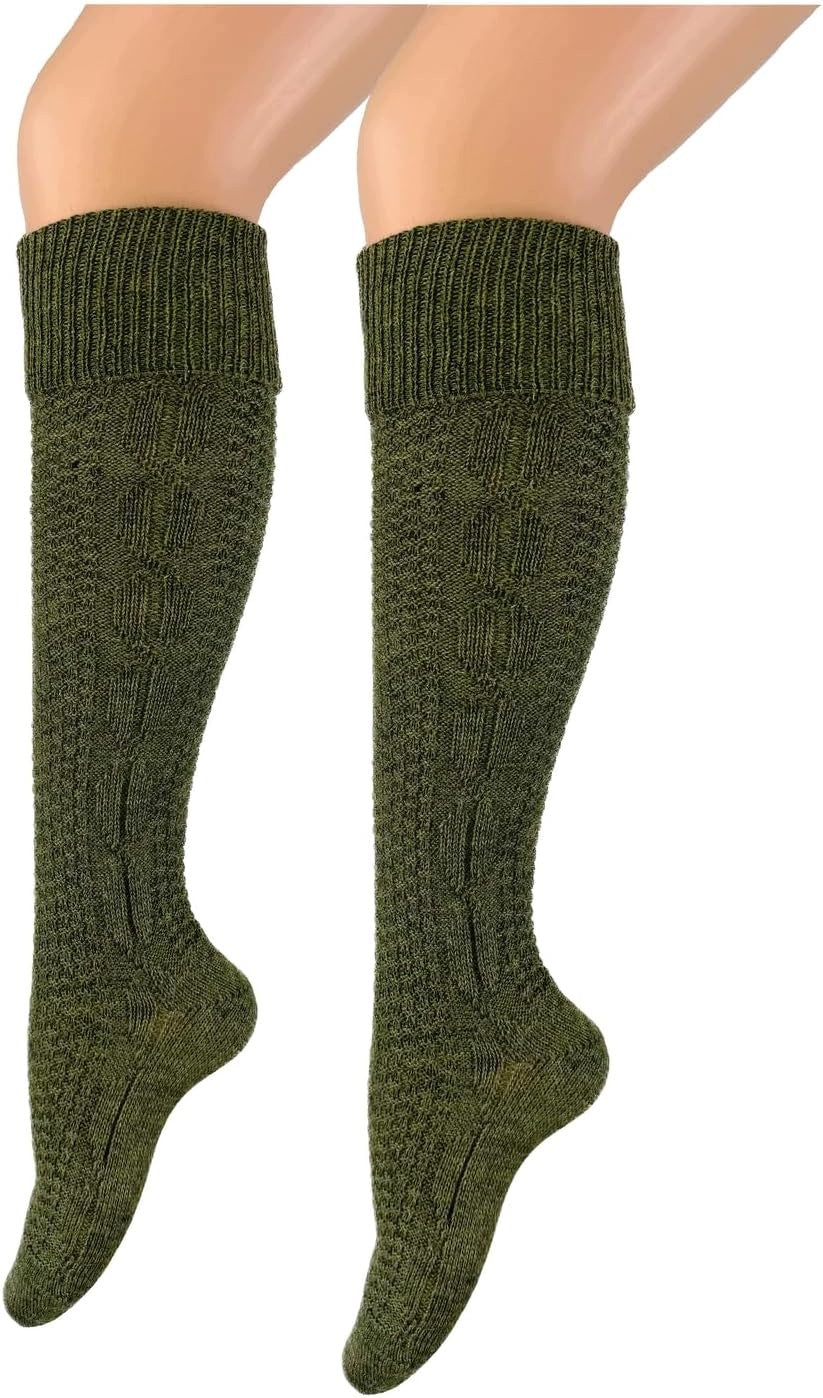 SOCKS KNEE-HIGH HIKING STOCKINGS FOLK BRAID HIGH MEN'S