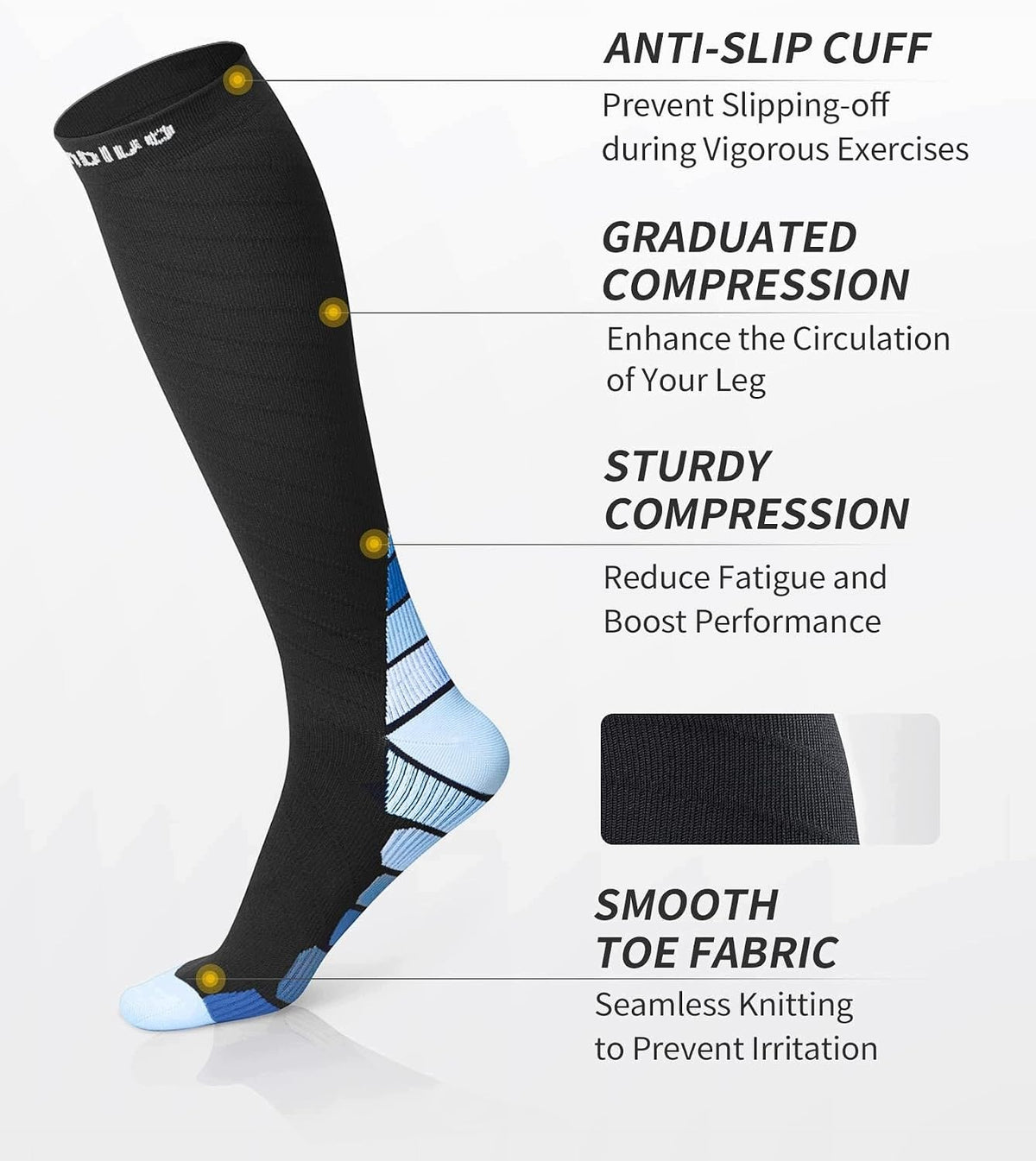 SOCKS L-XL COMPRESSION SPORTS RUNNING CYCLING TRAVEL TWO PAIRS Brand no brand