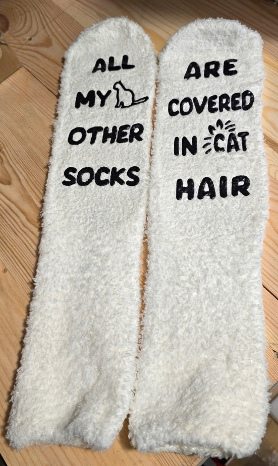 SOCKS WITH A FUNNY CAT MOTIF AND INSCRIPTION FOR CAT LOVERS Brand Prezent