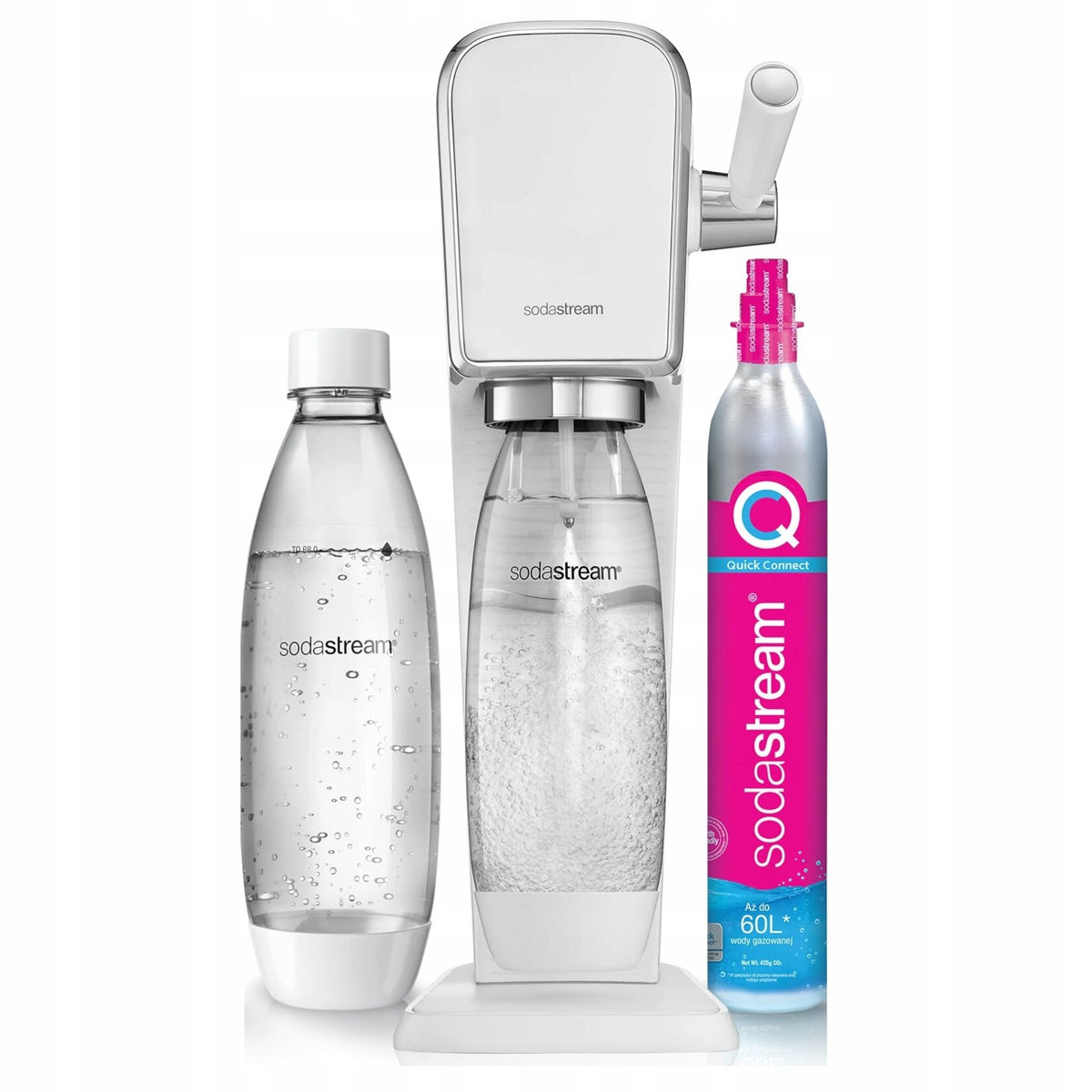 SODASTREAM Saturator ART white for Water Gasification + Syrup Mirinda Concentrate Packaging status original