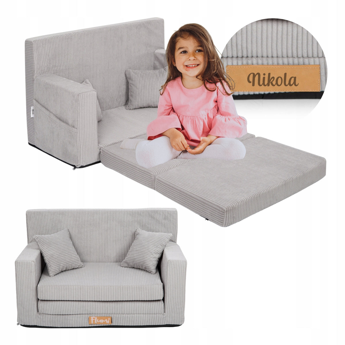 SOFA BED FOR CHILDREN FOAM BED MATTRESS CORDUROY + FREEBIES