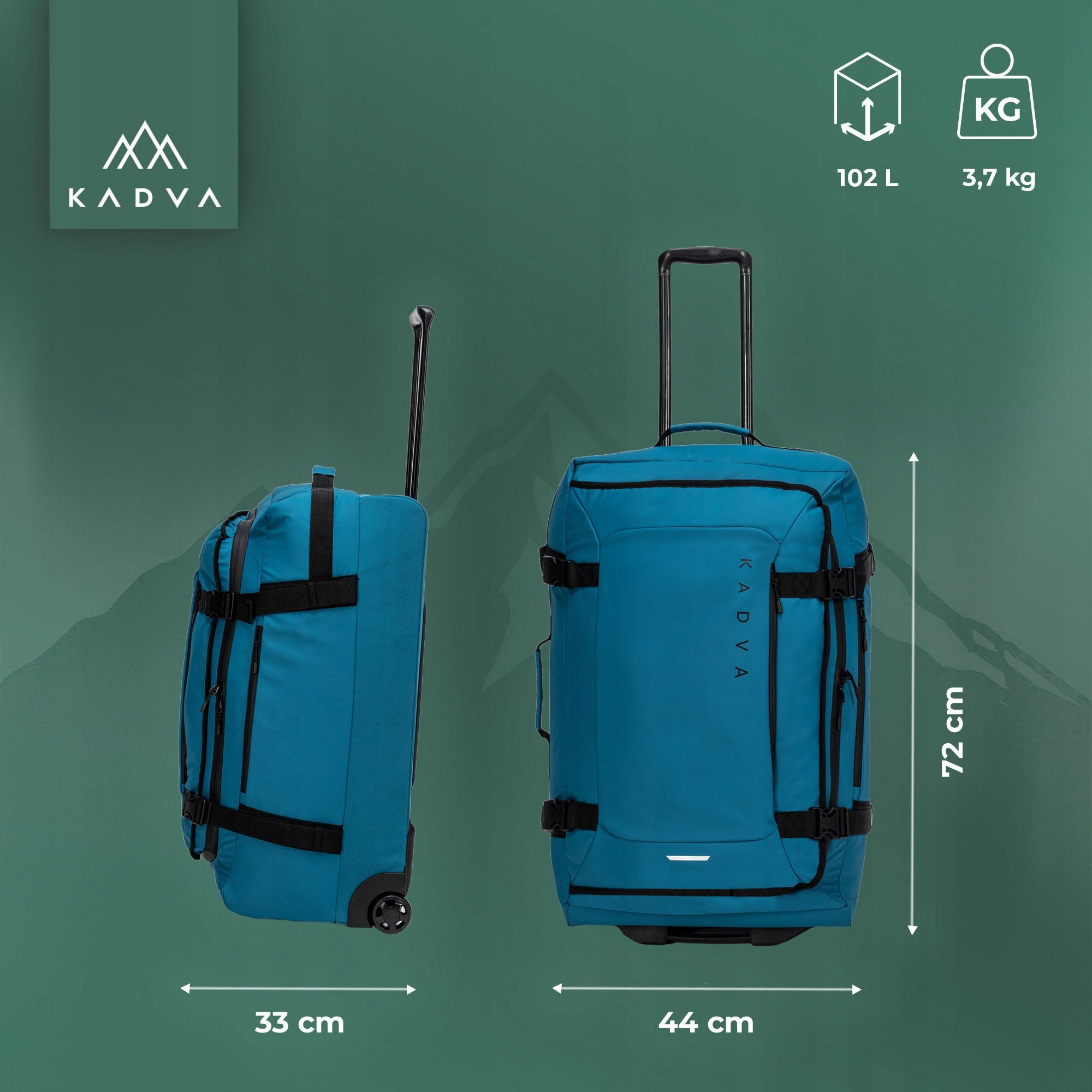 SOFT MATERIAL Travel case KADVA Lazio 102L black CIRCLES BLUE Packaging status original