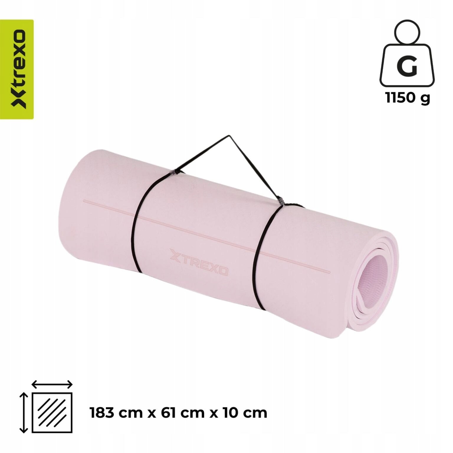 SOFT NON-SLIP fitness mat for yoga exercises XTREXO training 10mm Brand Xtrexo