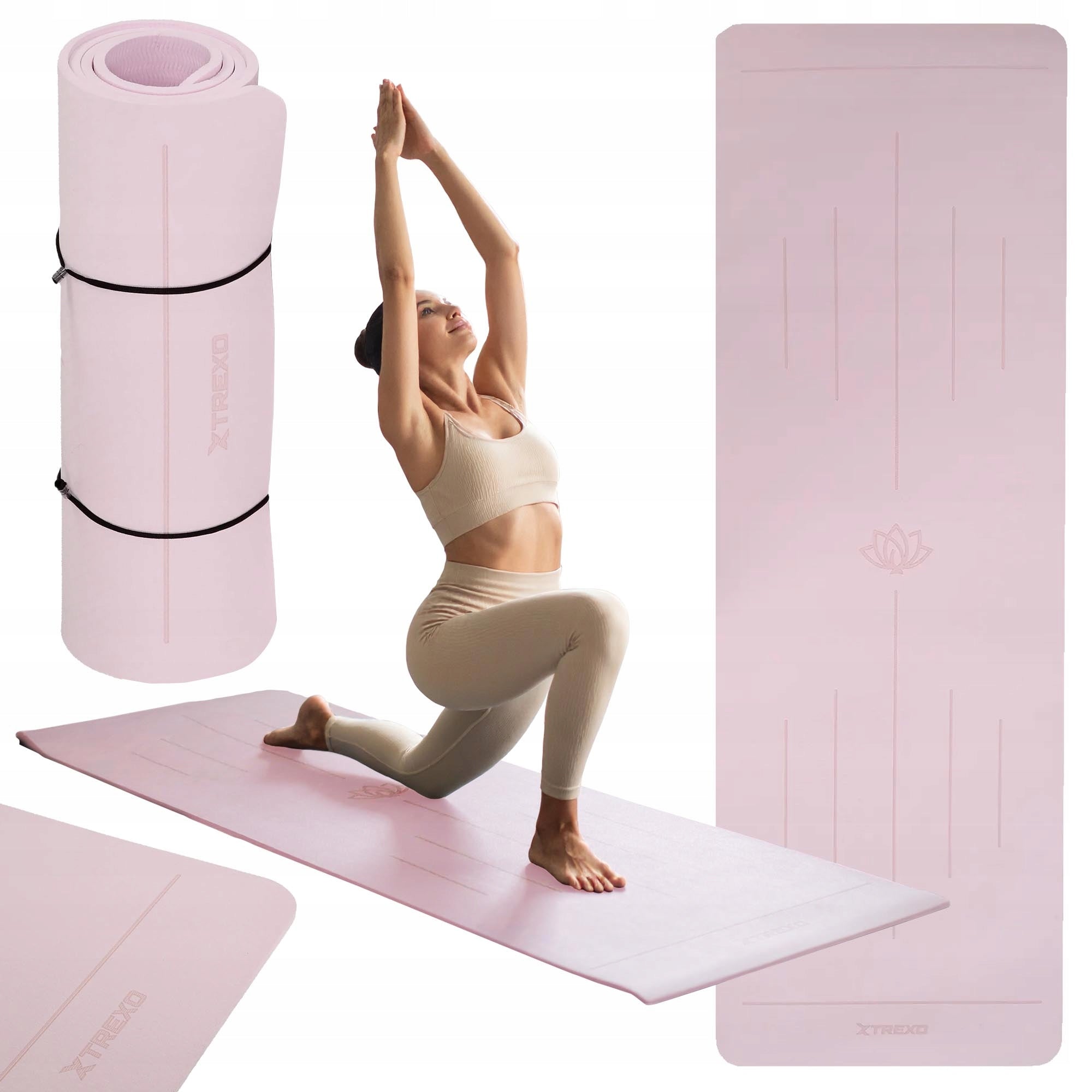 SOFT NON-SLIP fitness mat for yoga exercises XTREXO training 10mm