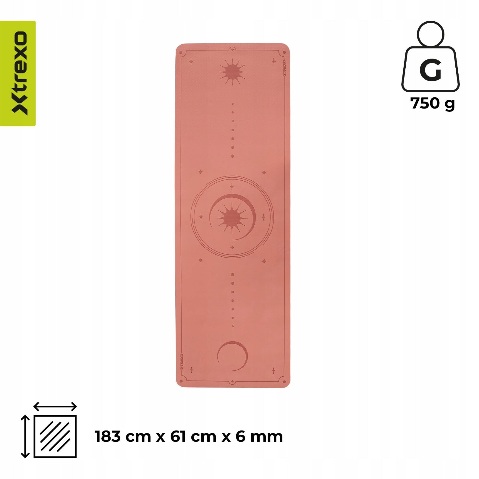 SOFT NON-SLIP fitness mat for yoga exercises XTREXO training 6 mm Brand Xtrexo