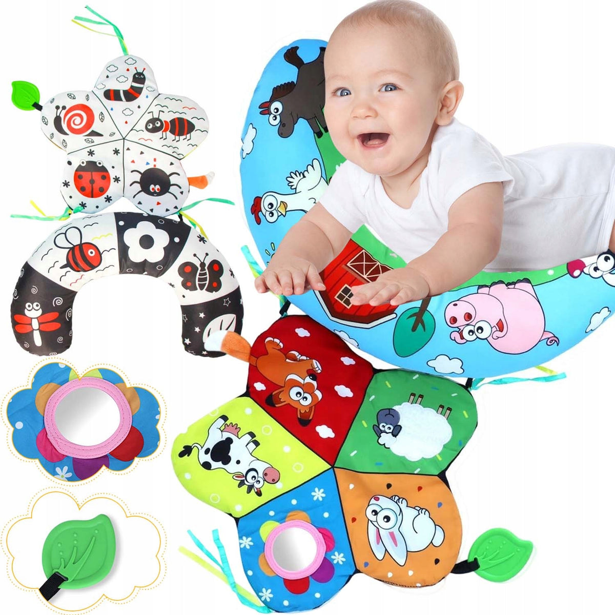 SOFT PILLOW FOR TUMMY PLAY DOUBLE-SIDED DESIGN PERFECT GIFT