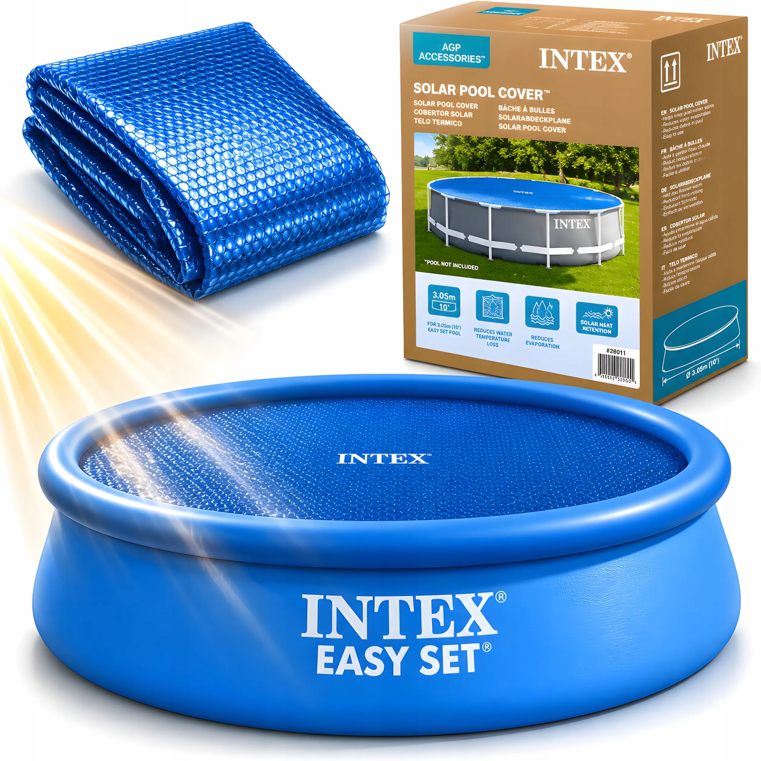 SOLAR COVER FOR SWIMMING POOL INTEX 305CM BUBBLE TARPAULIN FILM FOR SWIMMING POOL