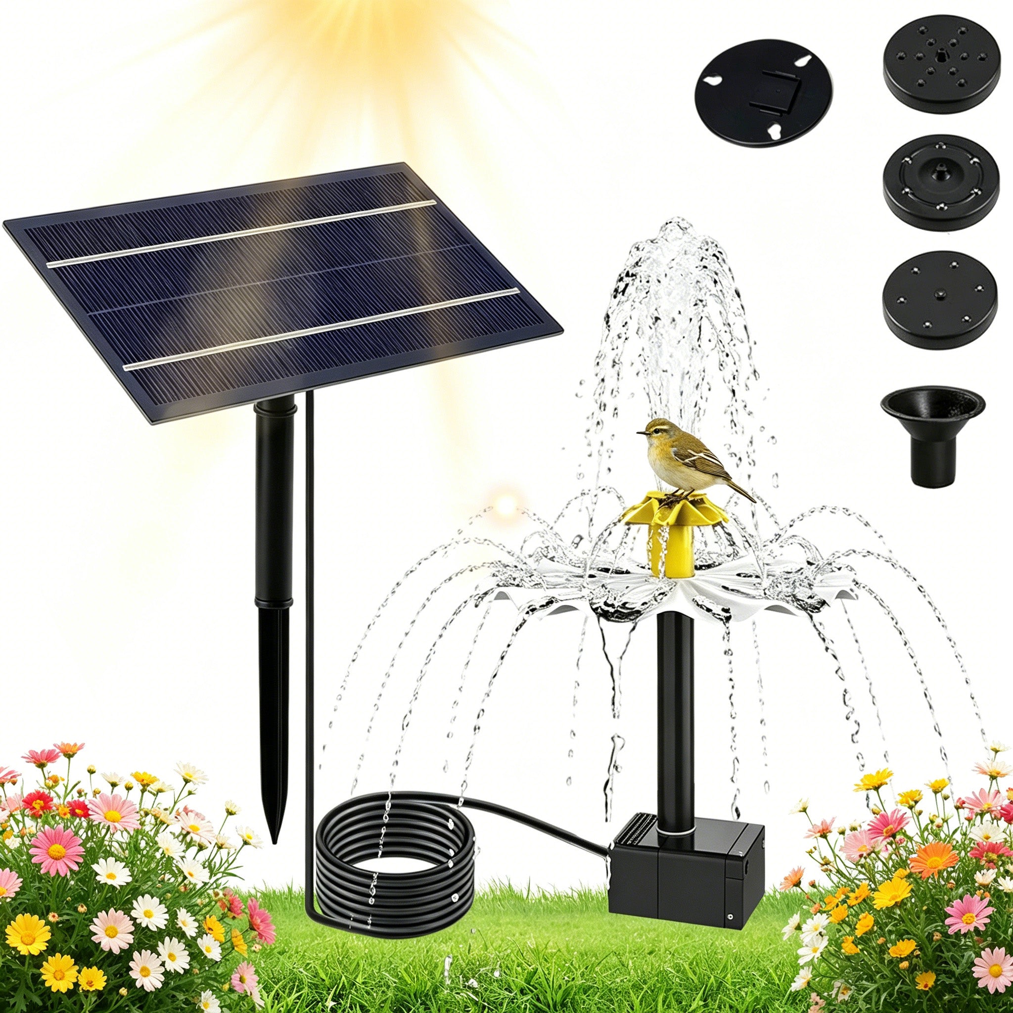 SOLAR ECOLOGICAL WATER FOUNTAIN 2,5W FOR GARDEN AS DIY GIFT