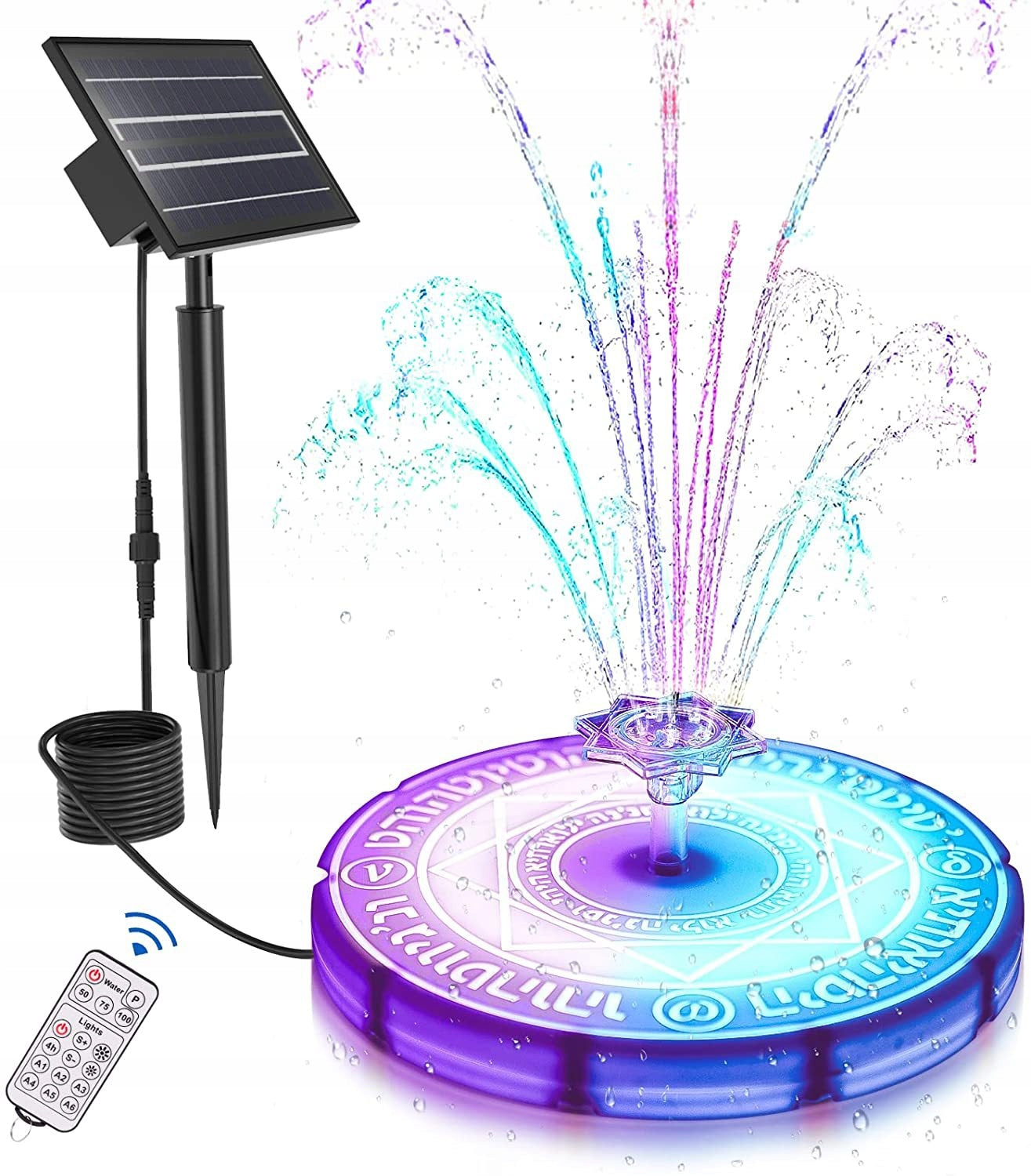 SOLAR FOUNTAIN FLOATING GARDEN PUMP RGB LED