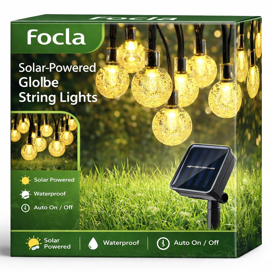 SOLAR GARDEN GARLAND 50 LED 12 METERS SOLAR LIGHTS FOR BALCONY IP44