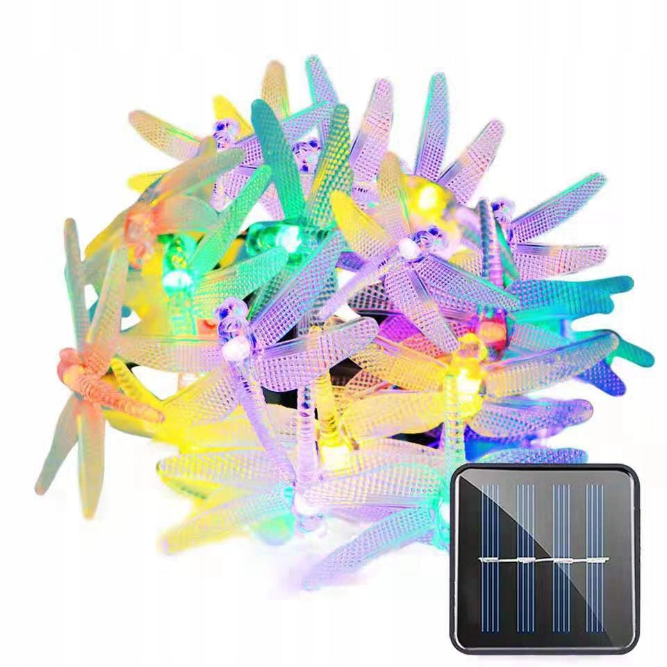 SOLAR GARDEN GARLAND DRAGONFLY LAMPS MULTICOLOR 6.5m 30 LEDs Manufacturer code ważkim
